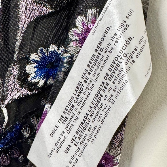 NWT Dress the Population Uma Floral Embroidered Black Party Dress Sz XXL - Picture 4 of 9